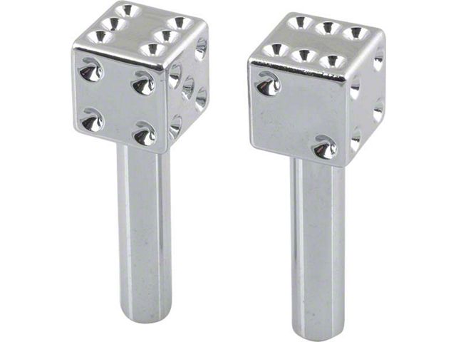 Chrome Dice Door Lock Knobs, Pair