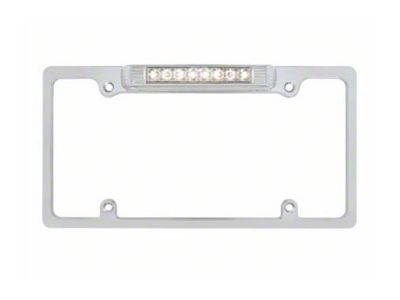 Chrome License Plate Frame Light With White Auxilary Light