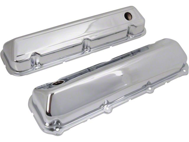 Chrome Original-Shape Valve Covers with Baffles, 429/460 V8