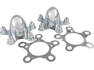 Chrome Plated Zinc Diecast Spider-Style Center Cap Set for 5 x 5-1/2 Bolt Circle, 4 Pieces