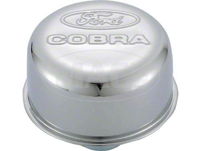 Chrome Push-In Air Breather Cap with Cobra Emblem