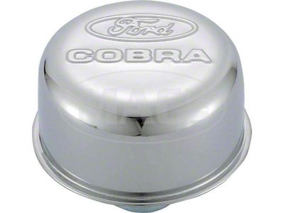 Chrome Push-In Air Breather Cap With Cobra Emblem
