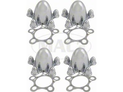 Chrome Spider-Style Center Caps with 5 x 4-1/2 Bolt Circle, 2-Piece Set