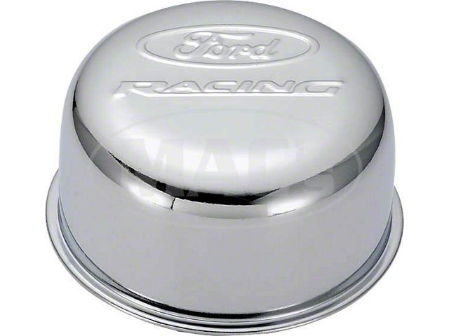 Chrome Twist-On Oil Breather Cap with Ford Racing Logo