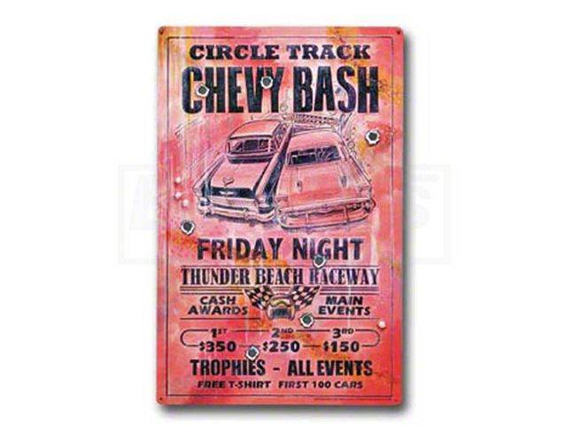 Circle Track Chevy Bash, Friday Night, Metal Poster