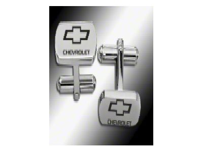 Classic Chevy - Chevrolet Name and Bowtie Logo Cufflinks- Stainless Steel