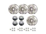 Classic Chevy - Rally Wheel Kit, 1-Piece Cast Aluminum With Tall Derby Caps, 17x8