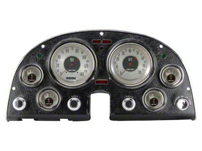 Classic Instruments All-American Nickel Gauge Cluster Package with LS Sending Unit; Black (63-67 Corvette C2)