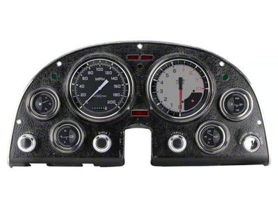 Classic Instruments Autocross Gray Gauge Cluster Package with LS Sending Unit; Black (63-67 Corvette C2)