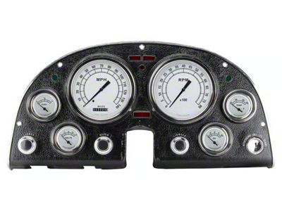 Classic Instruments Classic White Gauge Cluster Package with LS Sending Unit; Black (63-67 Corvette C2)