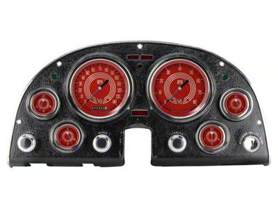 Classic Instruments Red Steelie Gauge Cluster Package with LS Sending Unit; Black (63-67 Corvette C2)