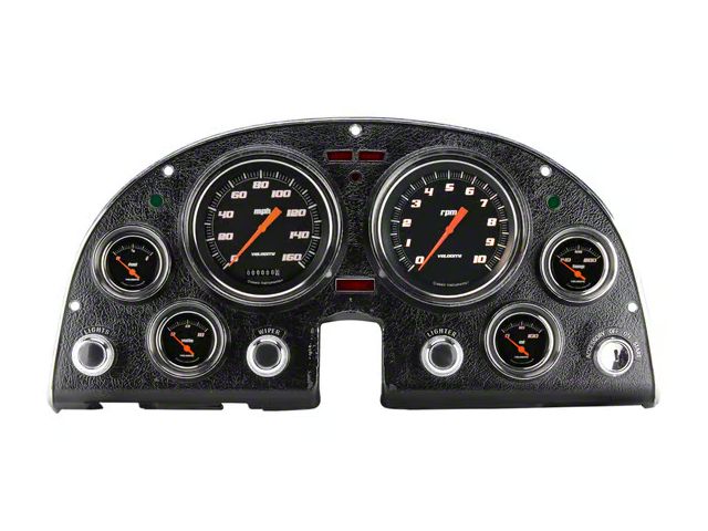 Classic Instruments Velocity Black OLED Gauge Cluster Package with LS Sending Unit; Black (63-67 Corvette C2)