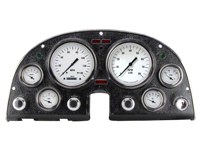 Classic Instruments White Hot Gauge Cluster Package with LS Sending Unit; Black (63-67 Corvette C2)