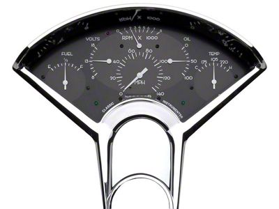 Classic Instruments Bel Era Gauge Cluster Package; Black (55-56 150, 210, Bel Air, Nomad)