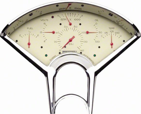 Classic Instruments Ecklers Bel Era Gauge Cluster Package; Tan BE01T ...