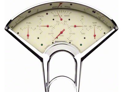 Classic Instruments Bel Era Gauge Cluster Package; Tan (55-56 150, 210, Bel Air, Nomad)