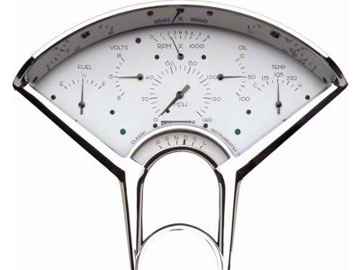 Classic Instruments Bel Era Gauge Cluster Package; White (55-56 150, 210, Bel Air, Nomad)