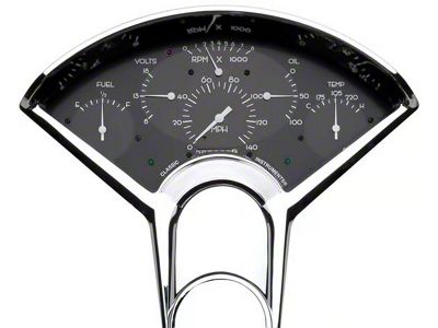 Classic Instruments Bel Era Gauge Cluster Package with LS Sending Unit; Black (55-56 150, 210, Bel Air, Nomad)