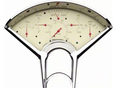 Classic Instruments Bel Era Gauge Cluster Package with LS Sending Unit; Tan (55-56 150, 210, Bel Air, Nomad)