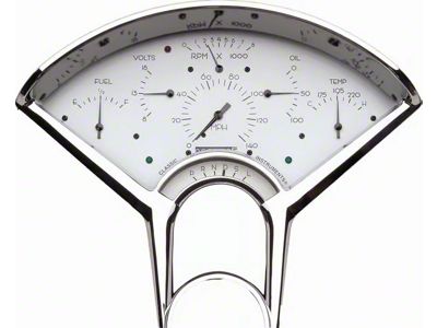 Classic Instruments Bel Era Gauge Cluster Package with LS Sending Unit; White (55-56 150, 210, Bel Air, Nomad)