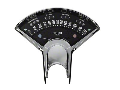 Classic Instruments Bel Era III Gauge Cluster Package with LS Sending Unit; Black (55-56 150, 210, Bel Air, Nomad)