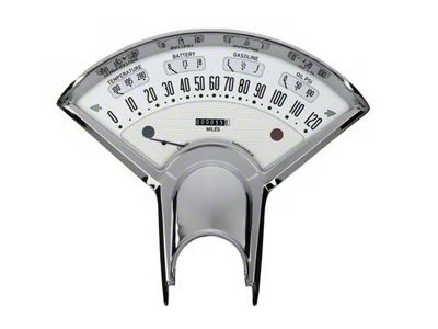 Classic Instruments Bel Era III Gauge Cluster Package with LS Sending Unit; White (55-56 150, 210, Bel Air, Nomad)