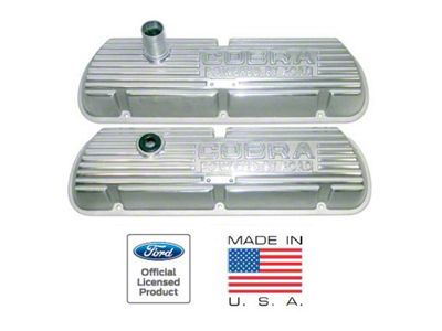Cobra Valve Covers, Solid Letters, Polished Aluminum, Small-Block Ford (Small-Block Ford, without EFI)