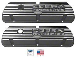 Cobra Valve Covers with Black Satin Wrinkle Finish, Small-Block Ford without EFI (Small-Block Ford, without EFI)