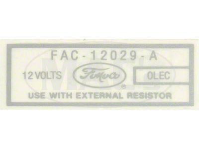 Coil Decal, Mercury, 1959-1964