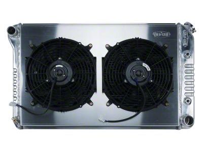 COLD-CASE Radiators Aluminum Performance Radiator with Dual 12-Inch Fans; 1.50-Inch Upper Hose Inlet (78-87 El Camino)