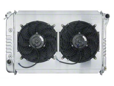 COLD-CASE Radiators Aluminum Performance Radiator with Dual 12-Inch Fans (71-73 V8 Mustang w/ Automatic Transmission)