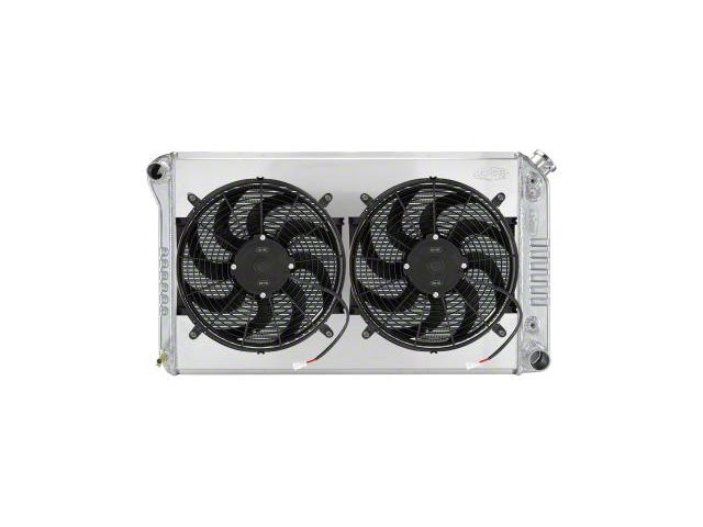 COLD-CASE Radiators Aluminum Performance Radiator with Dual 14-Inch Fans; 19-Inches High (77-87 C10 w/ Automatic Transmission)