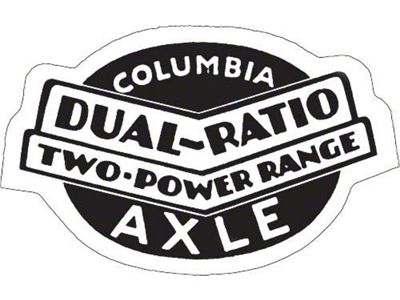 Columbia Axle - Dual Ratio Two-Power Range - Window Decal