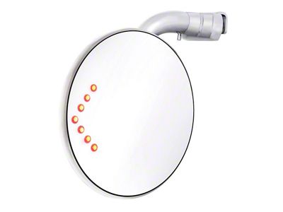 Convex Peep Mirror With LED Directional, Stainless Steel, 4 Diameter
