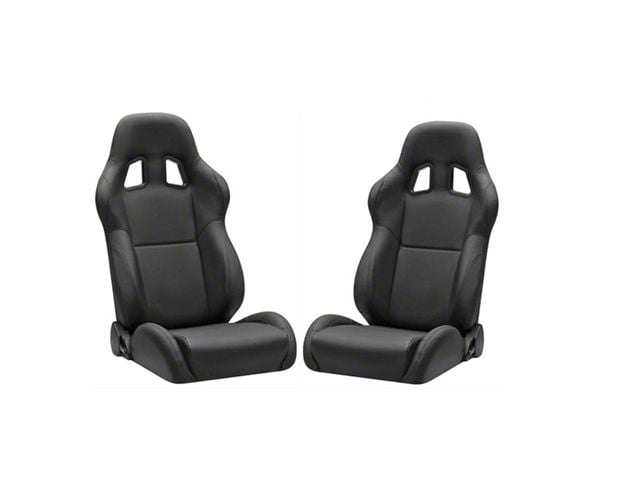 Corbeau A4 Racing Seats, Black Leather