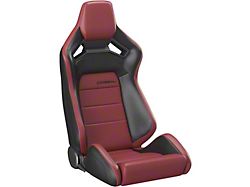 Corbeau Sportline RRX Reclining Seats; Black Vinyl/Burgundy Vinyl (Universal; Some Adaptation May Be Required)