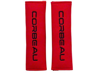 Corbeau Seat Harness Pads; Red; 3-Inch (Universal; Some Adaptation May Be Required)