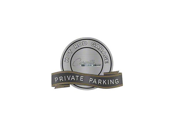 Corvette 1963-1965 Stingray Emblem Hot Rod Garage Private Parking Metal Sign, 18 X 14