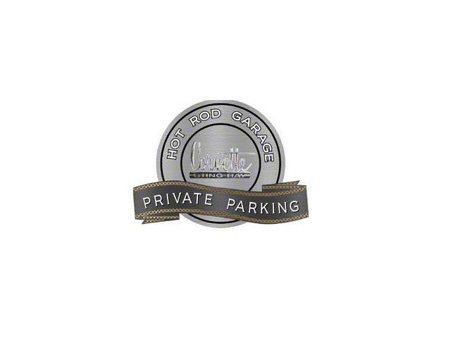 Corvette 1966-1967 Stingray Emblem Hot Rod Garage Private Parking Metal Sign, 18 X 14