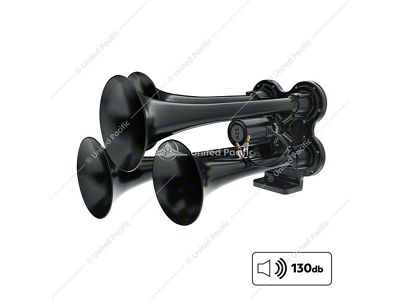 4-Trumpet Mini Train Horn; Black (Universal; Some Adaptation May Be Required)