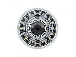 5.75-Inch High/Low Beam LED Headlight with Modern Switchback Halo; Chrome Housing; Clear Lens (Universal; Some Adaptation May Be Required)