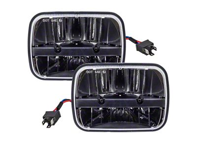 5x7 LED Headlights; Chrome Housing; Clear Lens (84-96 Corvette C4)