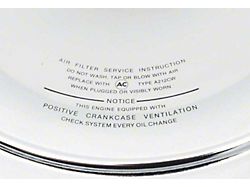 Air Cleaner Assembly with Curved Imprint Verbiage On Lid; Open Element (1969 HiPerf 350 V8 Corvette C3)