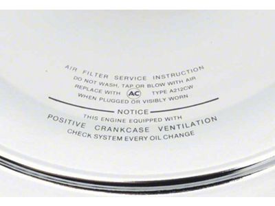 Air Cleaner Assembly with Curved Imprint Verbiage On Lid; Open Element (1969 HiPerf 350 V8 Corvette C3)