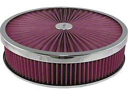 Corvette Air Cleaner Assembly Super Flow 14 With Chrome Edge Lid