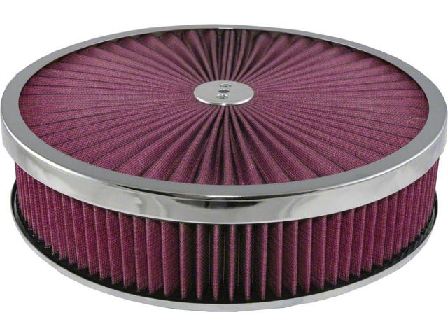 Corvette Air Cleaner Assembly Super Flow 14 With Chrome Edge Lid