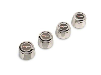 Corvette Aluminum Wheel Center Cap Set Chrome With Emblems