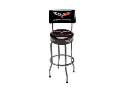 Corvette Bar Stool C6 Logo With Backrest