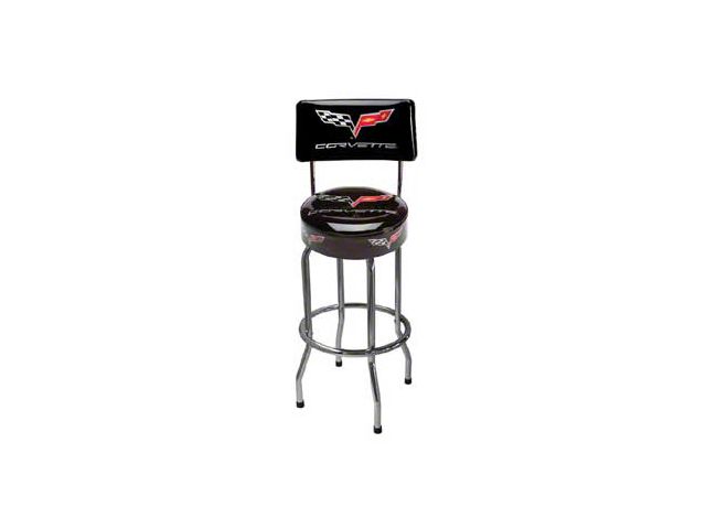 Corvette Bar Stool C6 Logo With Backrest