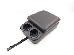 Bench Seat Deluxe Console with Cup Holders and Storage Compartment; Black Madrid (Universal; Some Adaptation May Be Required)